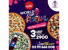 Pizza Plus Pakistan Hat-Trick Plus Deal For Rs.2900/-